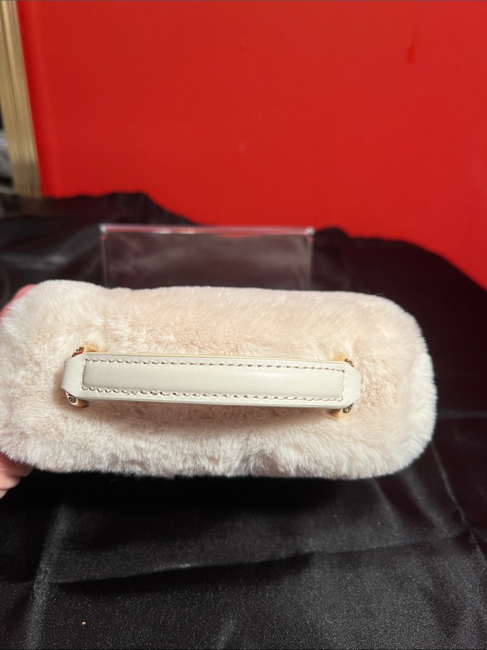 Furla Blush Faux-Fur Top Handle removable Crossbody strap - Picture 9 of 9